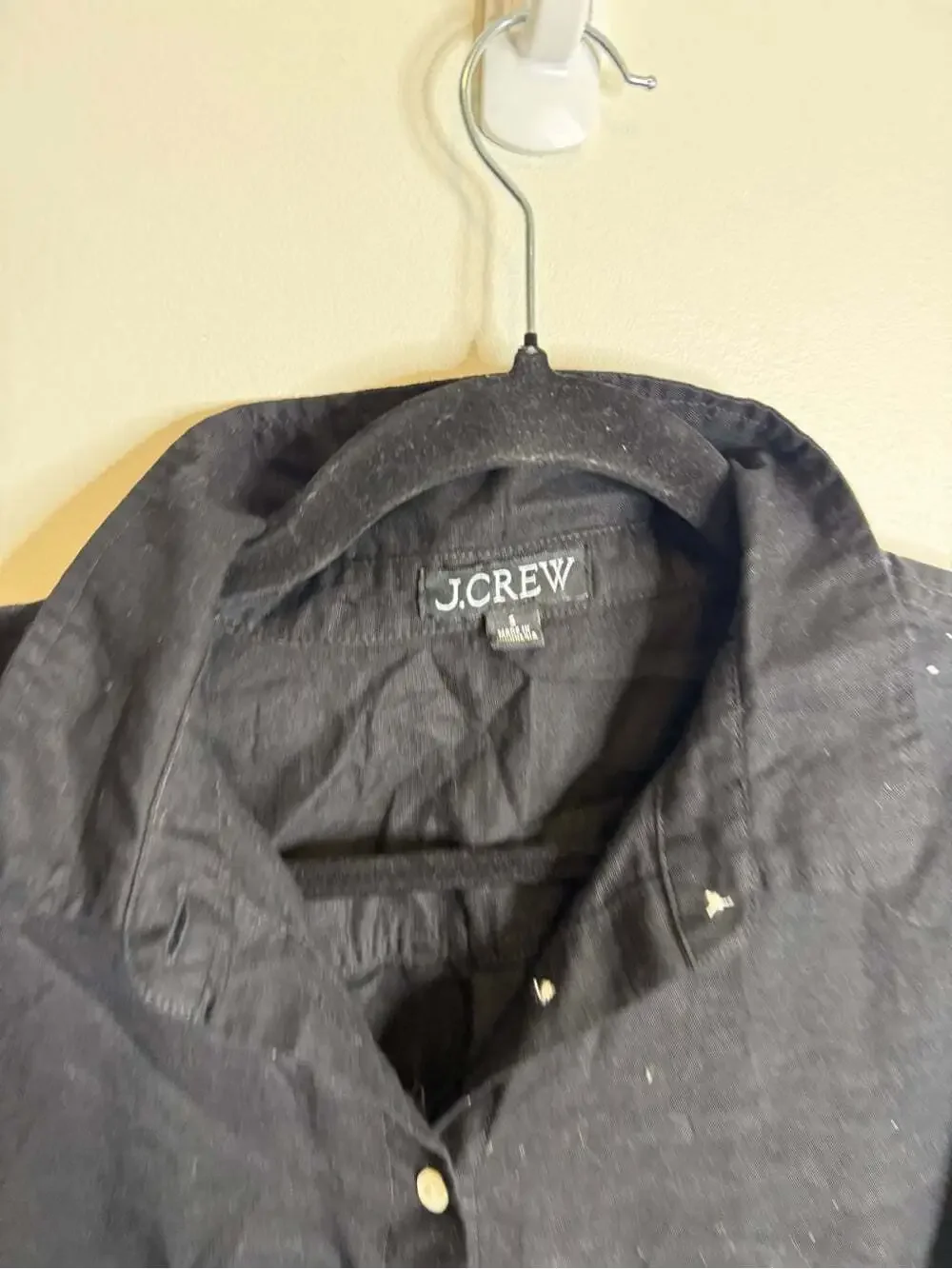 J. Crew Black Button-Down Collared Shirt dress size small